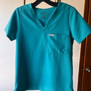 Figs Teal Catarina Scrub Top